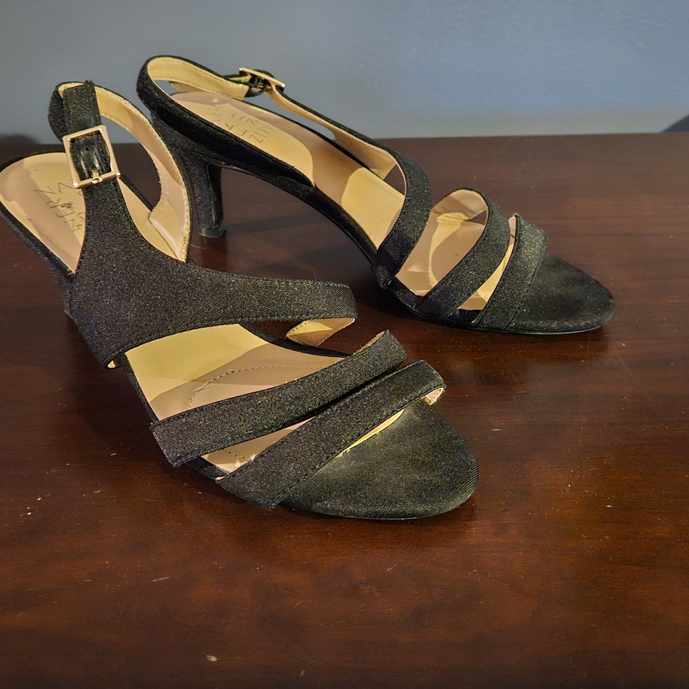 Naturalizer Black Strappy Heels